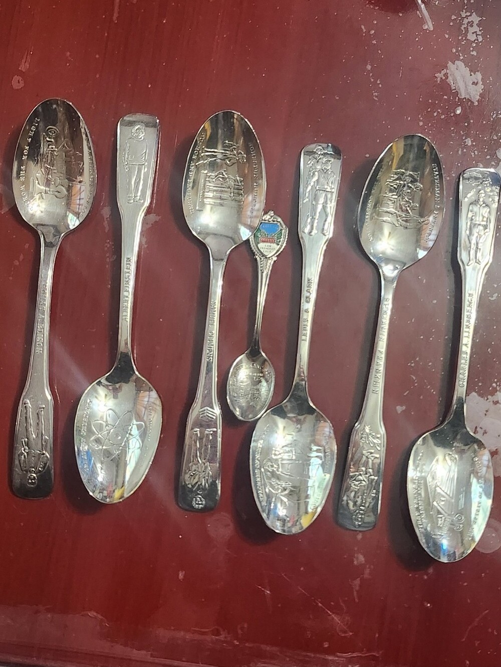 Vintage Silver-Tone Collectible Souvenir Spoons - Set of 6